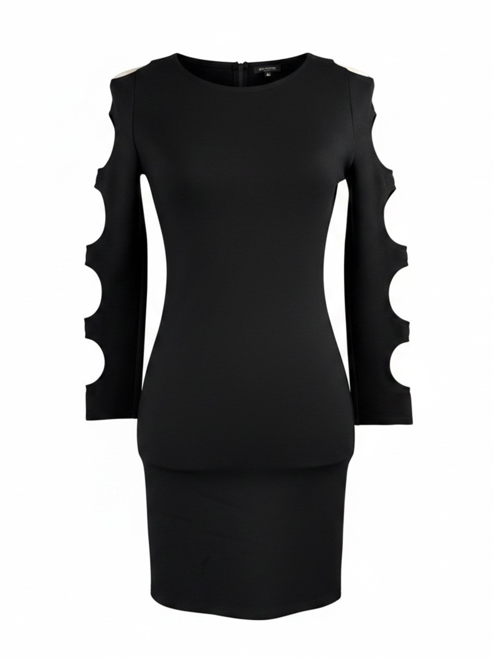 Alice + Olivia Black Cutout Sleeve Bodycon Mini Dress XS Stretch Cocktail Sexy
